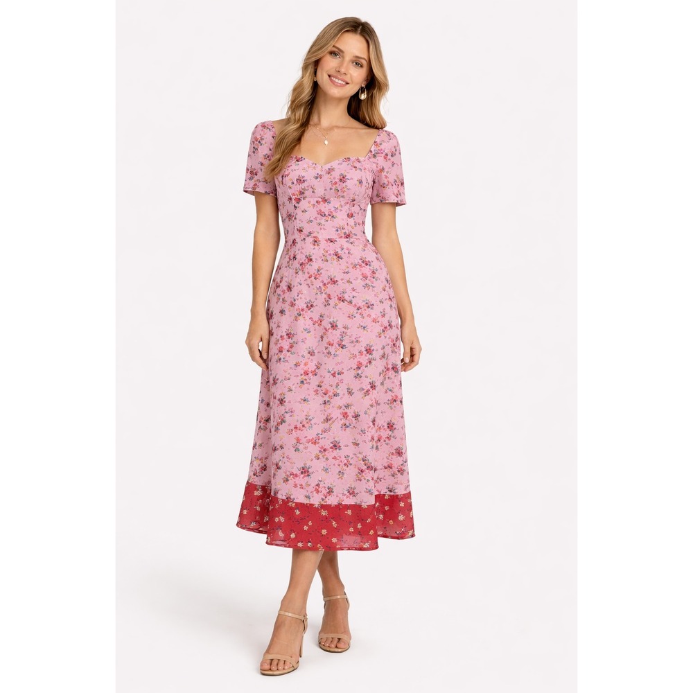 Nanette Nanette Lepore‎ Pink Floral Sweetheart Dress Womens Size 2 NEW